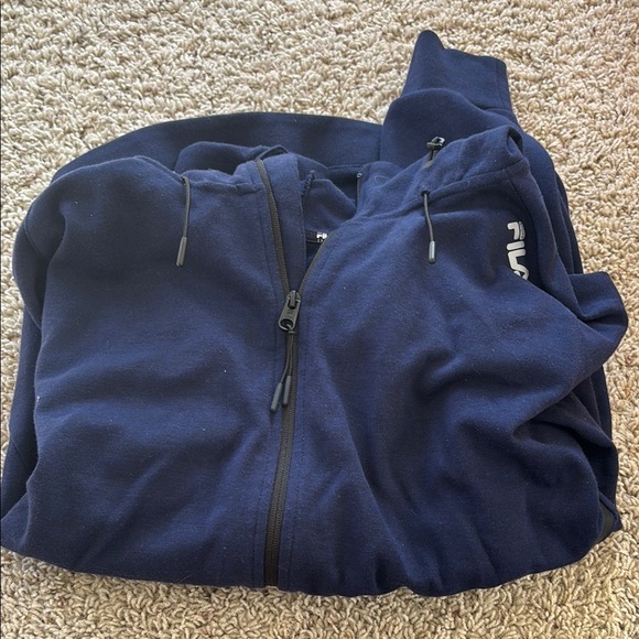 Fila Navy Blue Zip-Up Hoodie - Picture 2 of 5